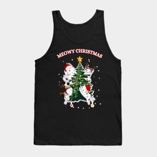 Kawaii Christmas Santa Cats Tank Top